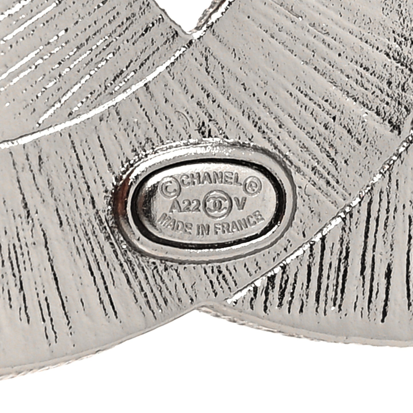 Baguette Crystal CC Brooch Silver