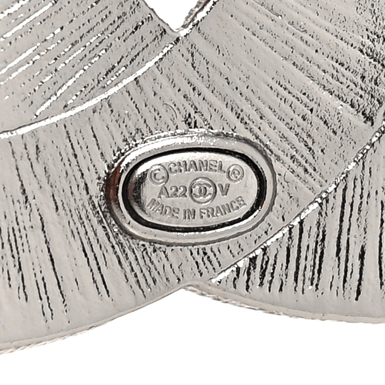 Chanel Baguette Crystal CC Brooch Silver 4 of 4