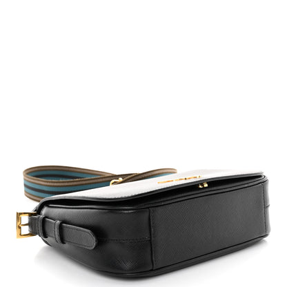 Prada Saffiano Flap Crossbody Black 4 of 12