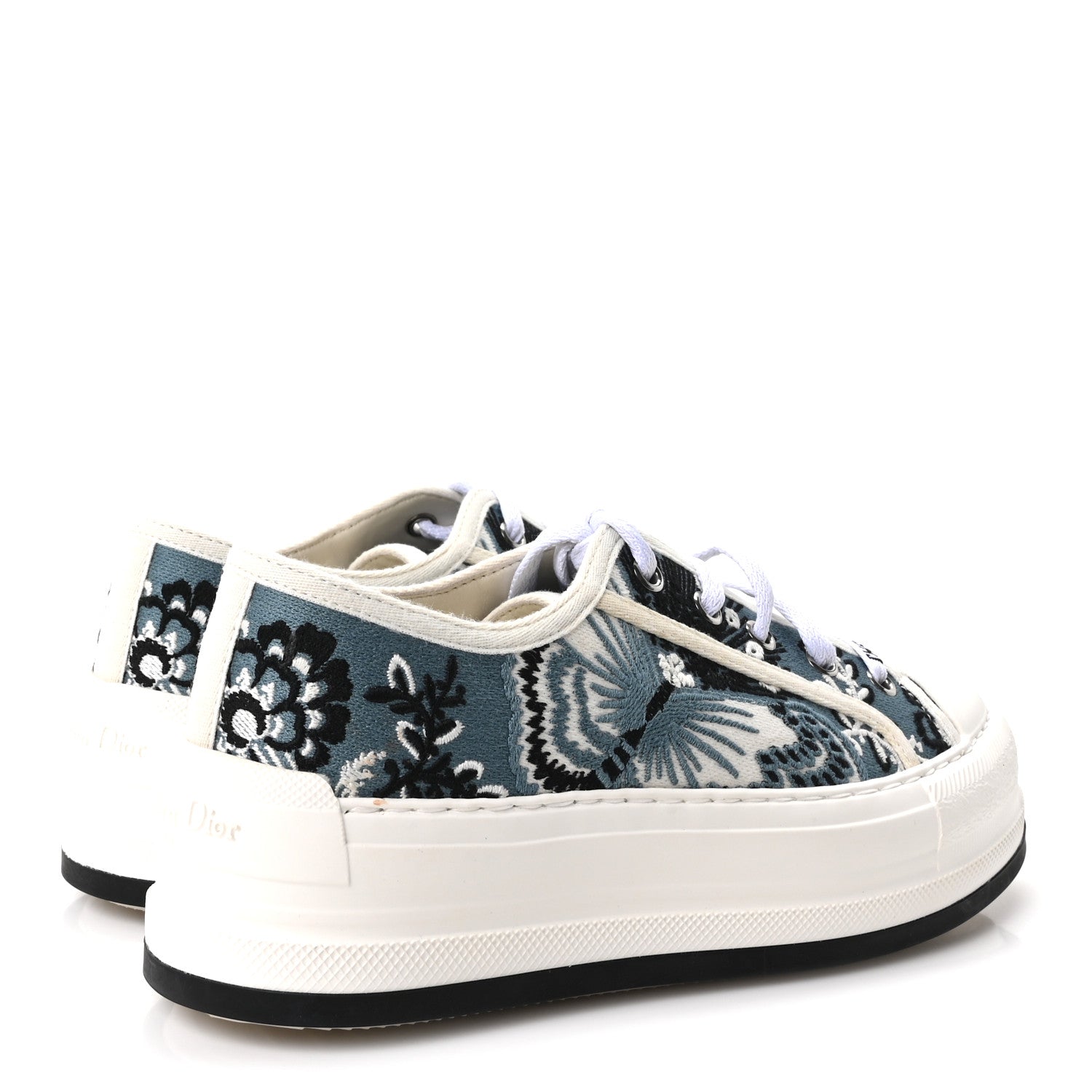 Christian Dior Cotton Butterfly Bandana Embroidered Walk'N'Dior Low Top Sneakers 35.5 Deep Blue 5 of 10