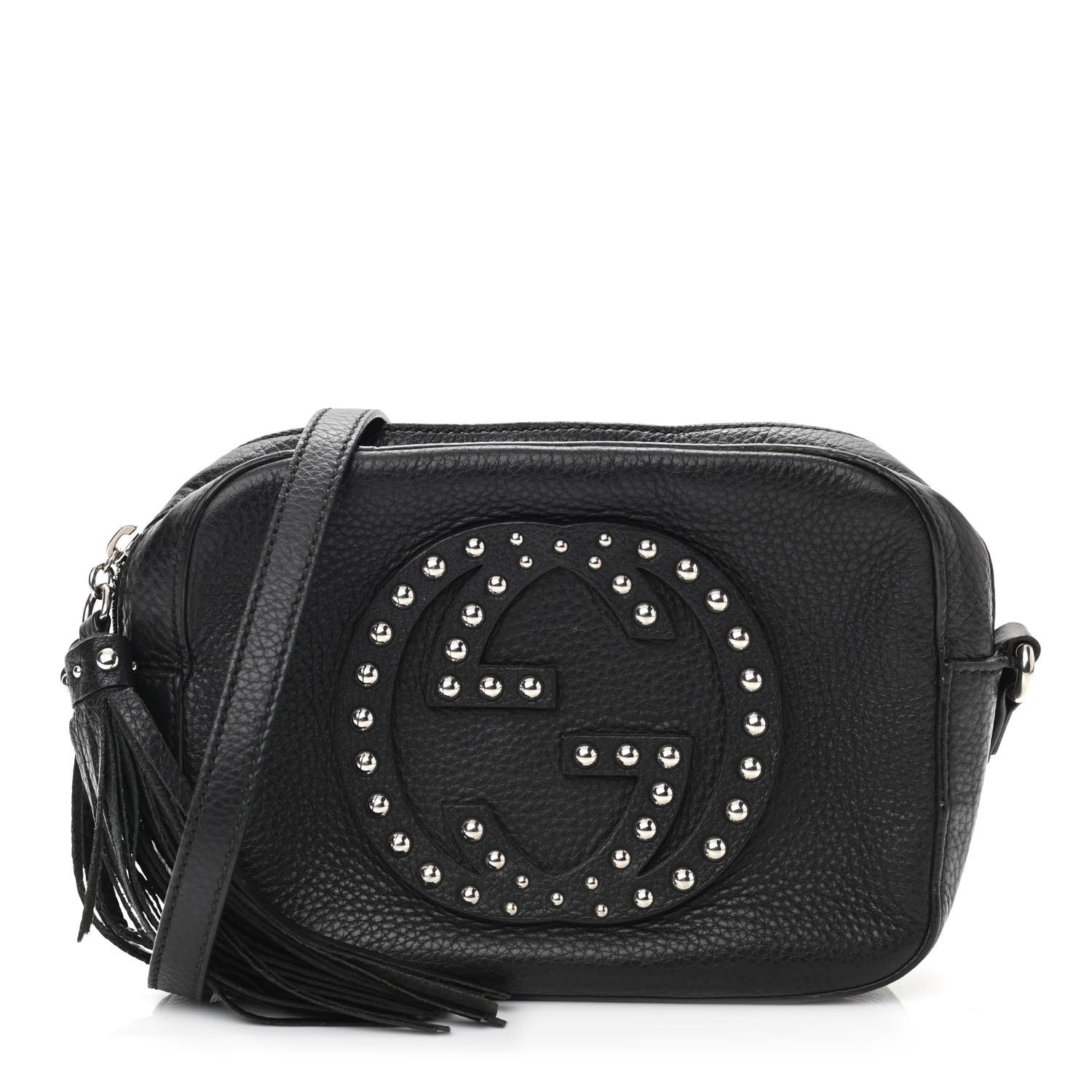 Gucci Pebbled Calfskin Studded Small Soho Disco Bag Black 1 of 14