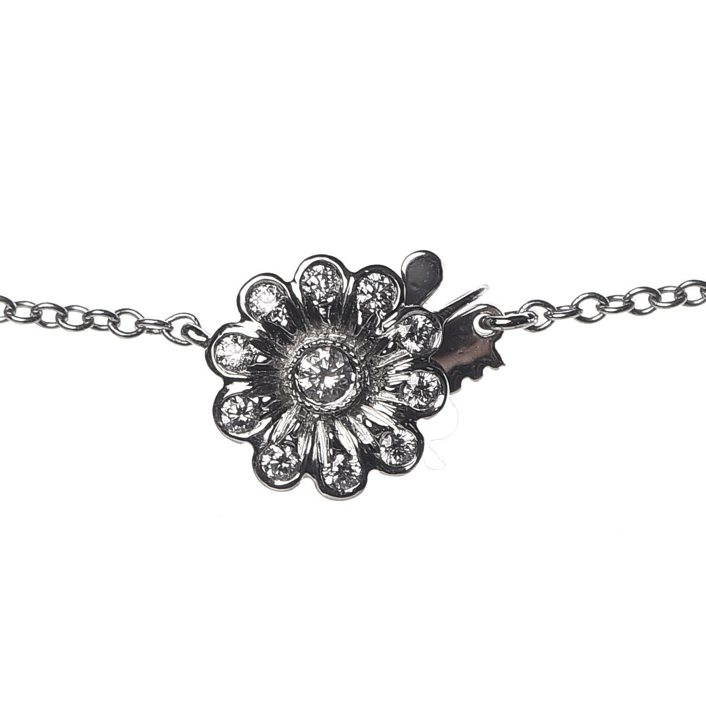 Platinum Diamond Daisy Cluster Pendant Necklace