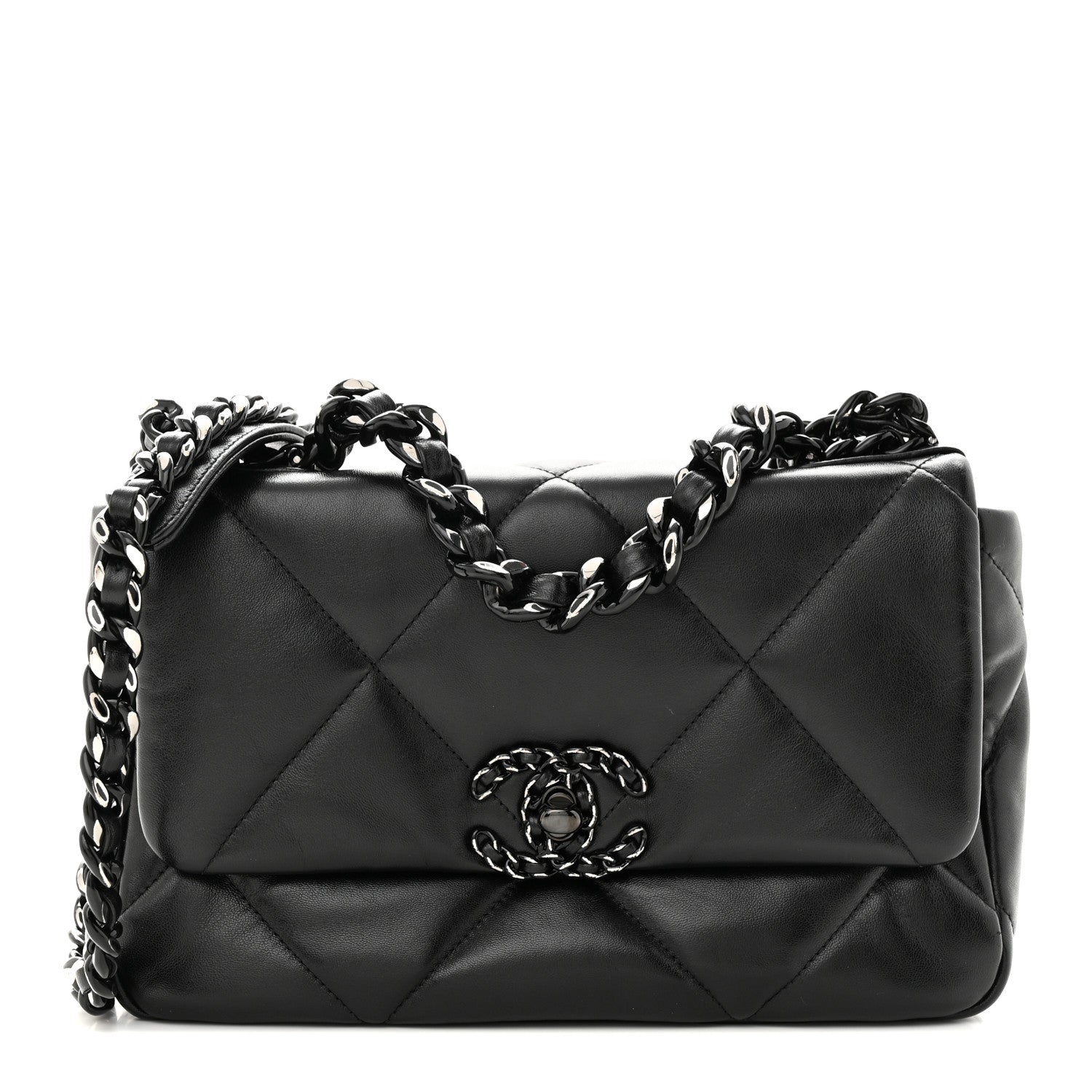 Chanel Lambskin Quilted Medium Chanel 19 Flap So Black 1 of 11