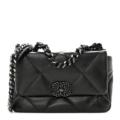 Chanel Lambskin Quilted Medium Chanel 19 Flap So Black 1 of 11