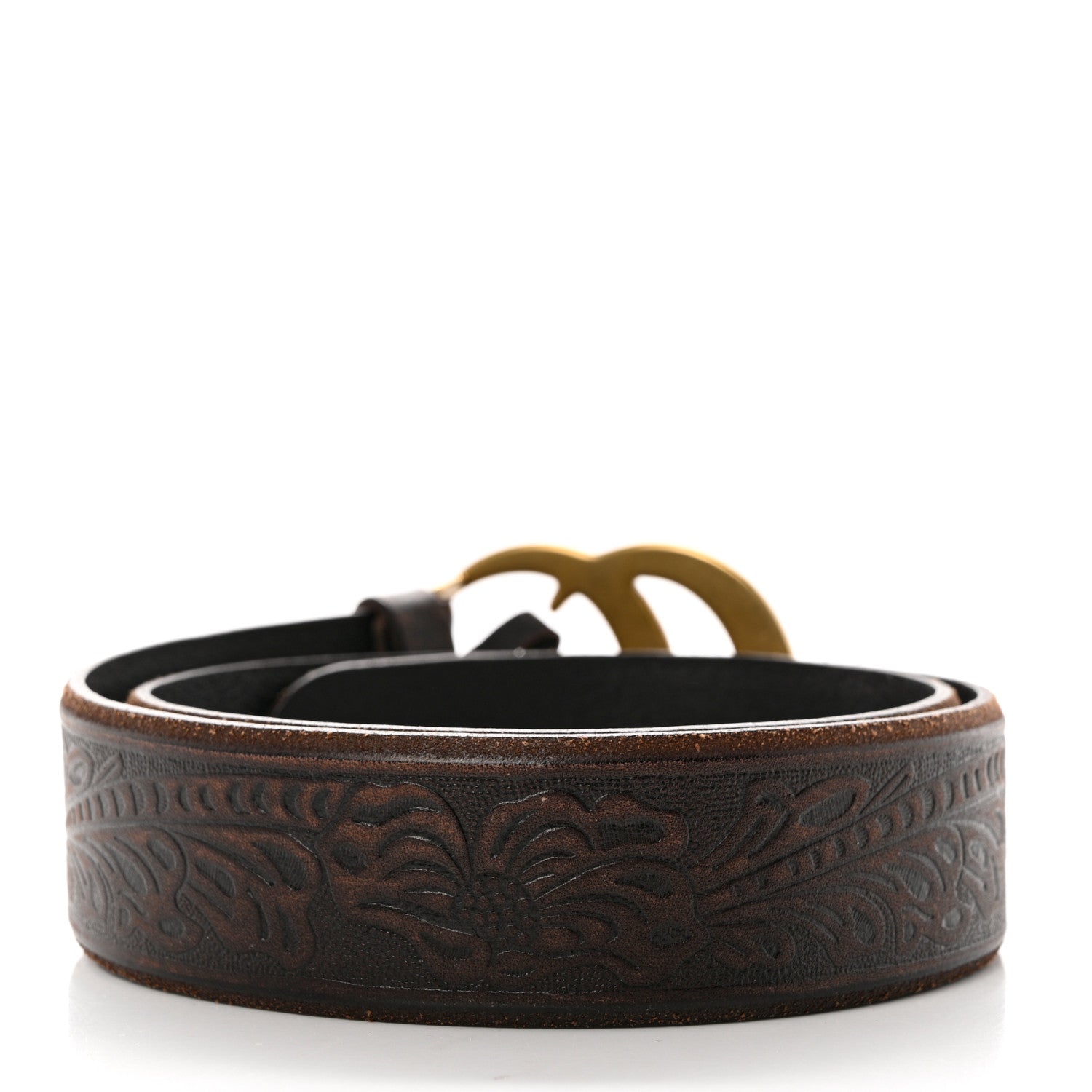 Gucci Calfskin Knurled Double G 40mm Belt 75 30 Testa di Moro 2 of 5