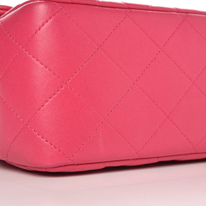 Chanel Lambskin Quilted Jumbo Double Flap Dark Pink 9 of 14