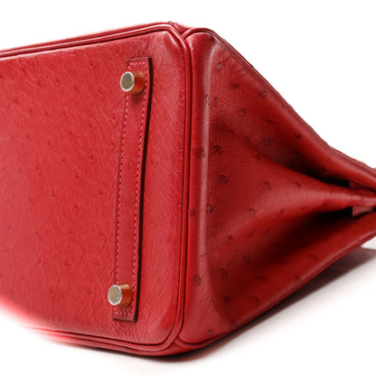 Hermes Ostrich Birkin 30 Rouge Vif 10 of 12