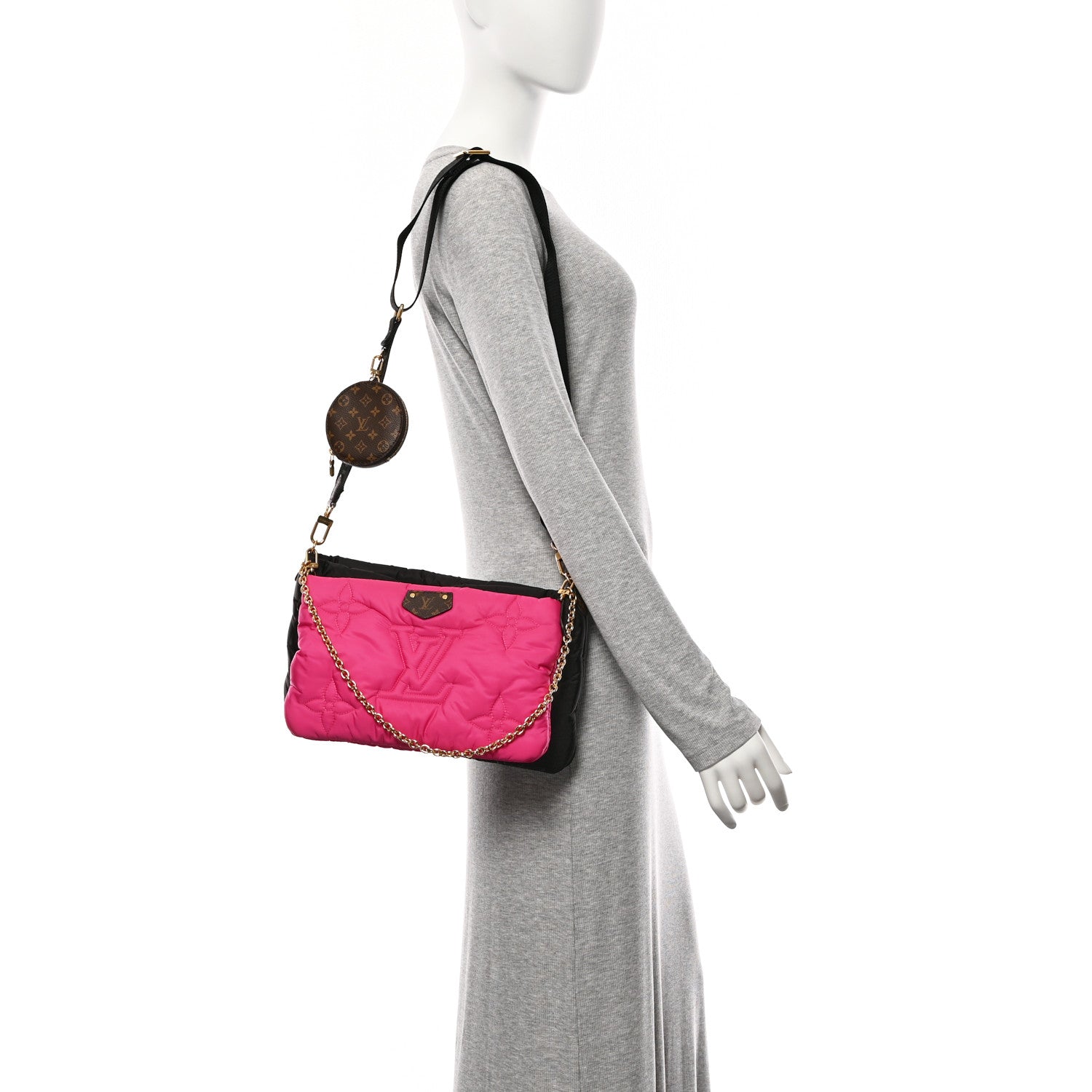 Louis Vuitton Econyl Monogram Pillow Maxi Multi Pochette Accessories Black Fuchsia 2 of 10