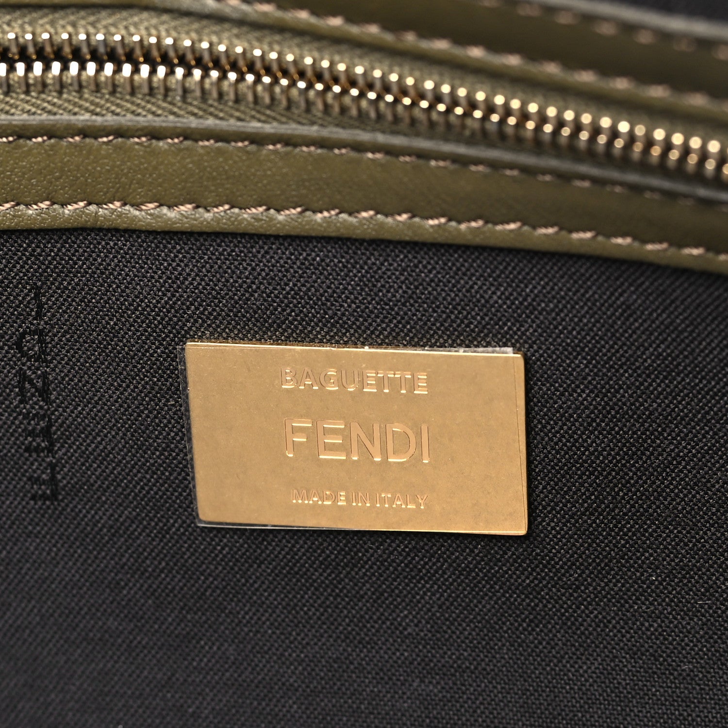 Fendi Nappa FF 1974 Embossed Baguette Avocado 6 of 11