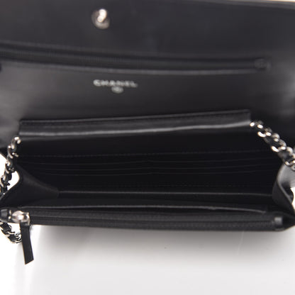Chanel Patent Camellia Embossed Wallet On Chain WOC Black 5 of 11