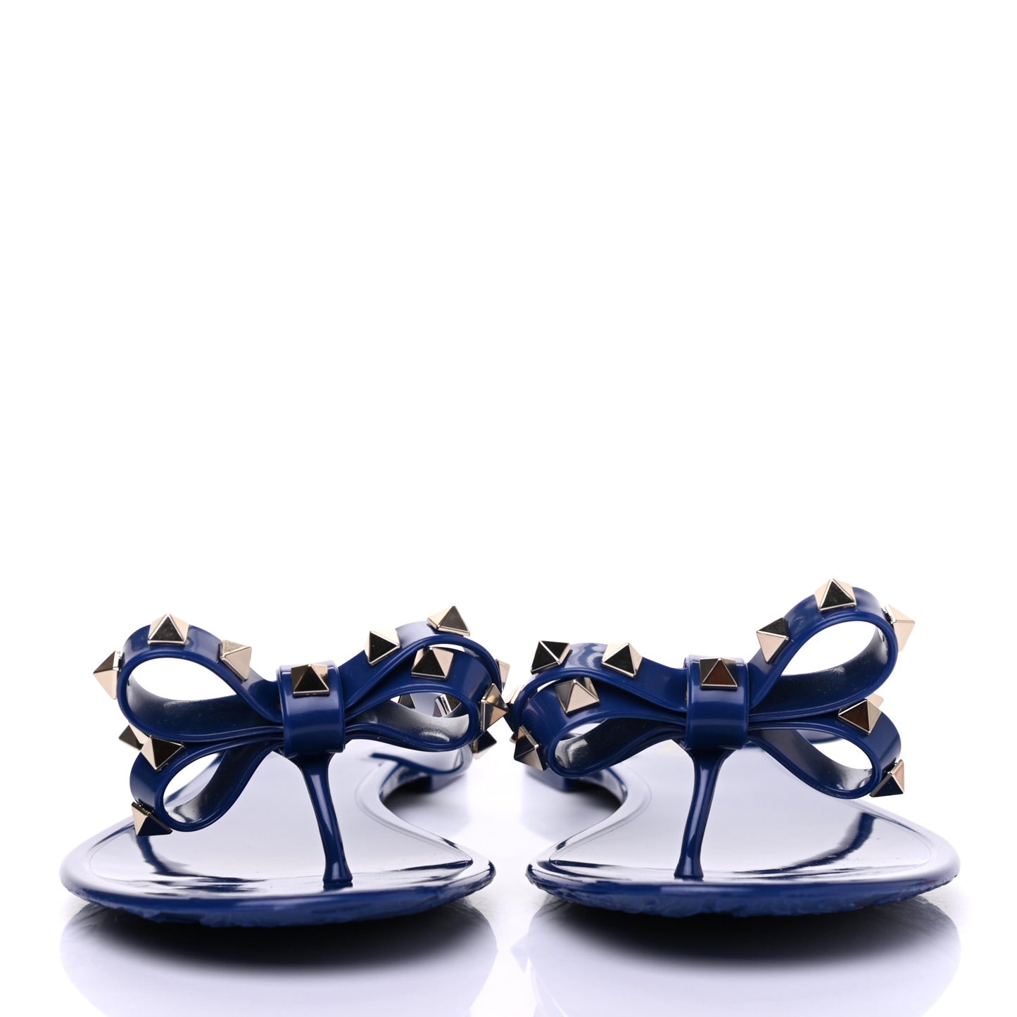 PVC Jelly Rockstud Bow Thong Sandals 39 Blu Delft