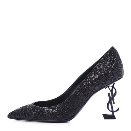 Saint Laurent Glitter Opyum 100 Pumps 36 Black 1 of 10