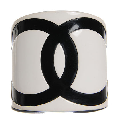 Chanel Resin CC Cuff Black White 5 of 8