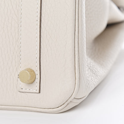 Hermes Taurillon Clemence Birkin 30 Craie 12 of 14
