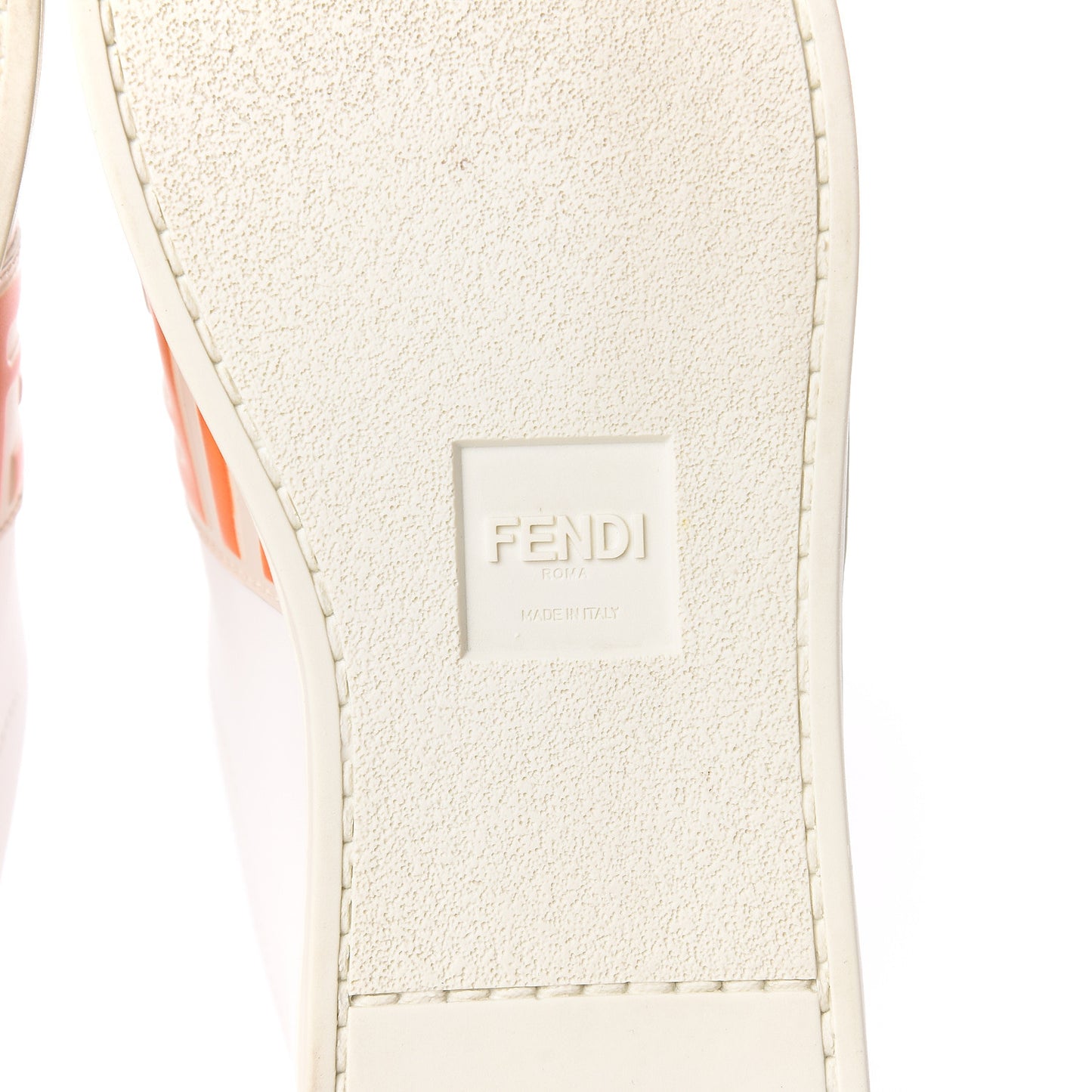 Vitello FF Embossed Womens Slip On Sneakers 40 Ultra White Camelia Aranciata