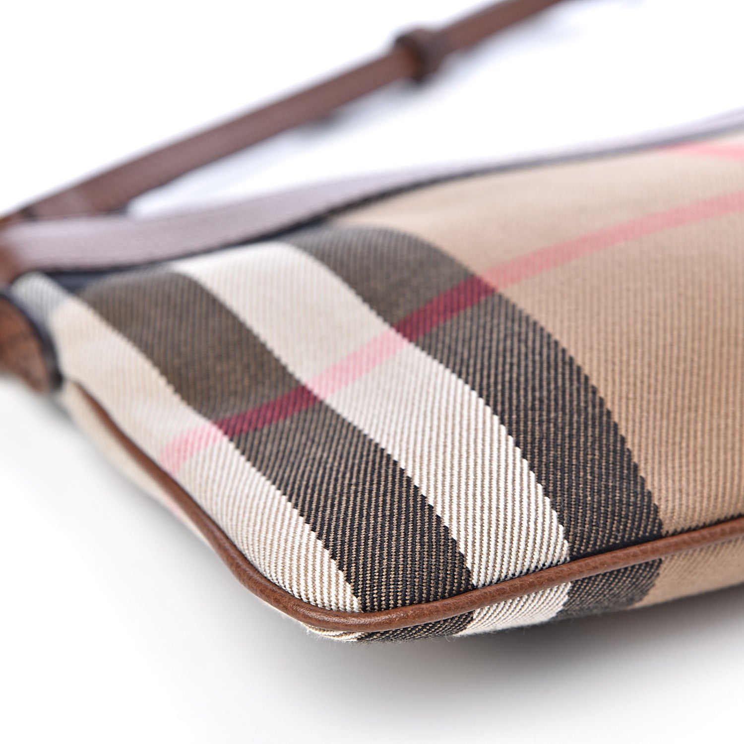 Burberry House Check Derby Peyton Crossbody Clutch Bag Tan 9 of 11