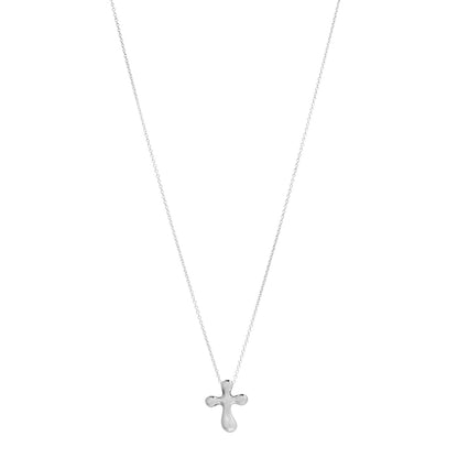 Tiffany Sterling Silver 14mm Elsa Peretti Cross Pendant Necklace 1 of 5