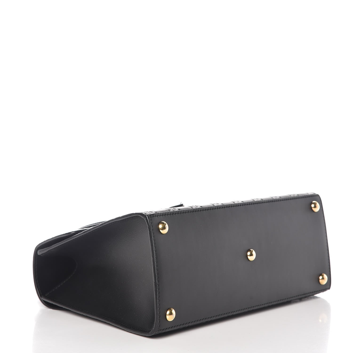 Gucci Guccissima Signature Small Padlock Top Handle Bag Black 4 of 10