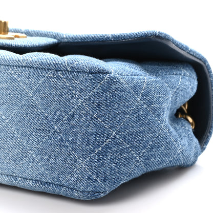 Chanel Washed Denim Quilted Mini Rectangular Flap Blue 10 of 10