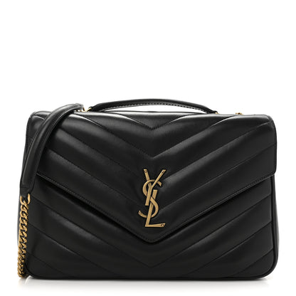 Saint Laurent Lambskin Chevron Quilted Large Loulou Black 1 of 11