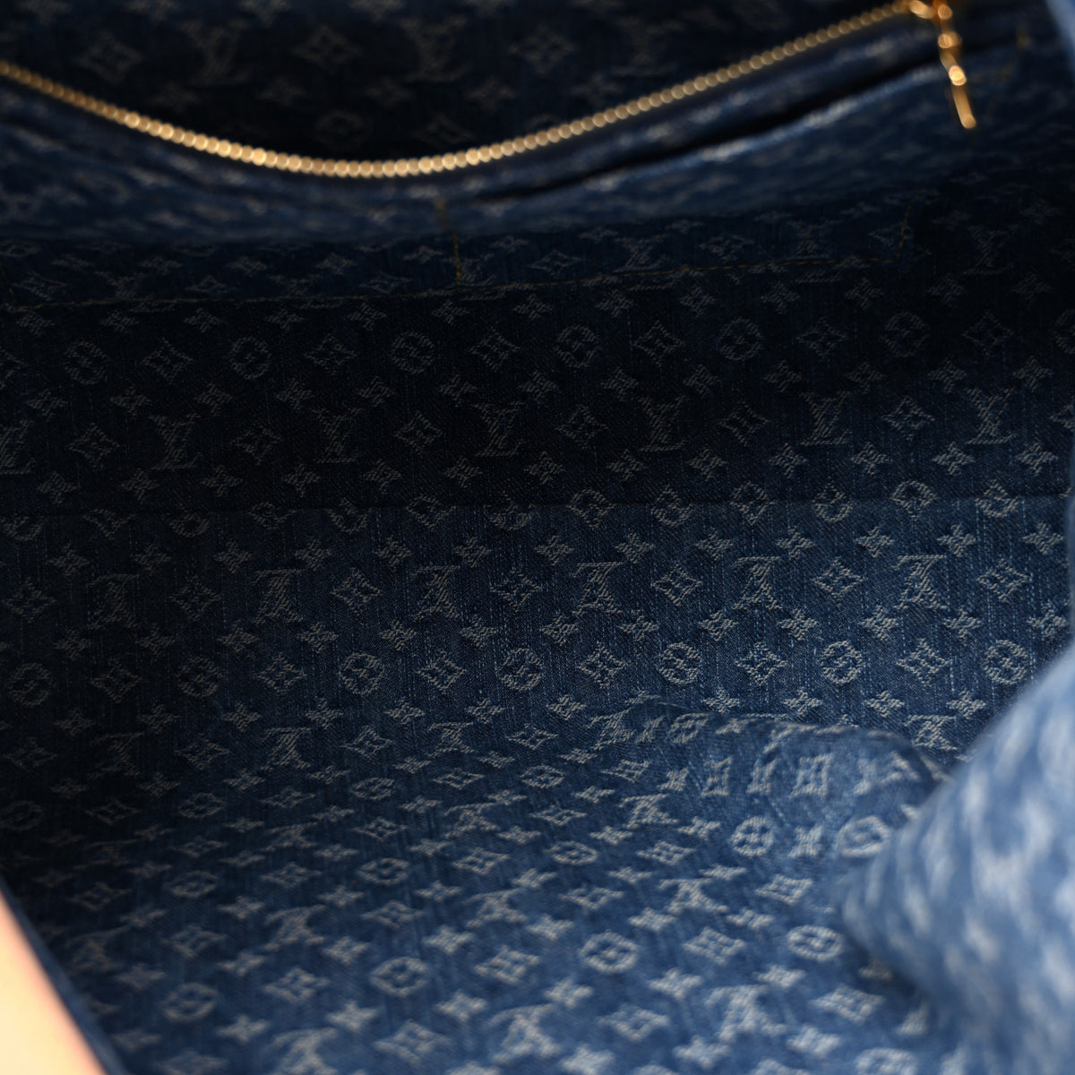 Louis Vuitton Monogram Denim CarryAll MM Blue 11 of 27
