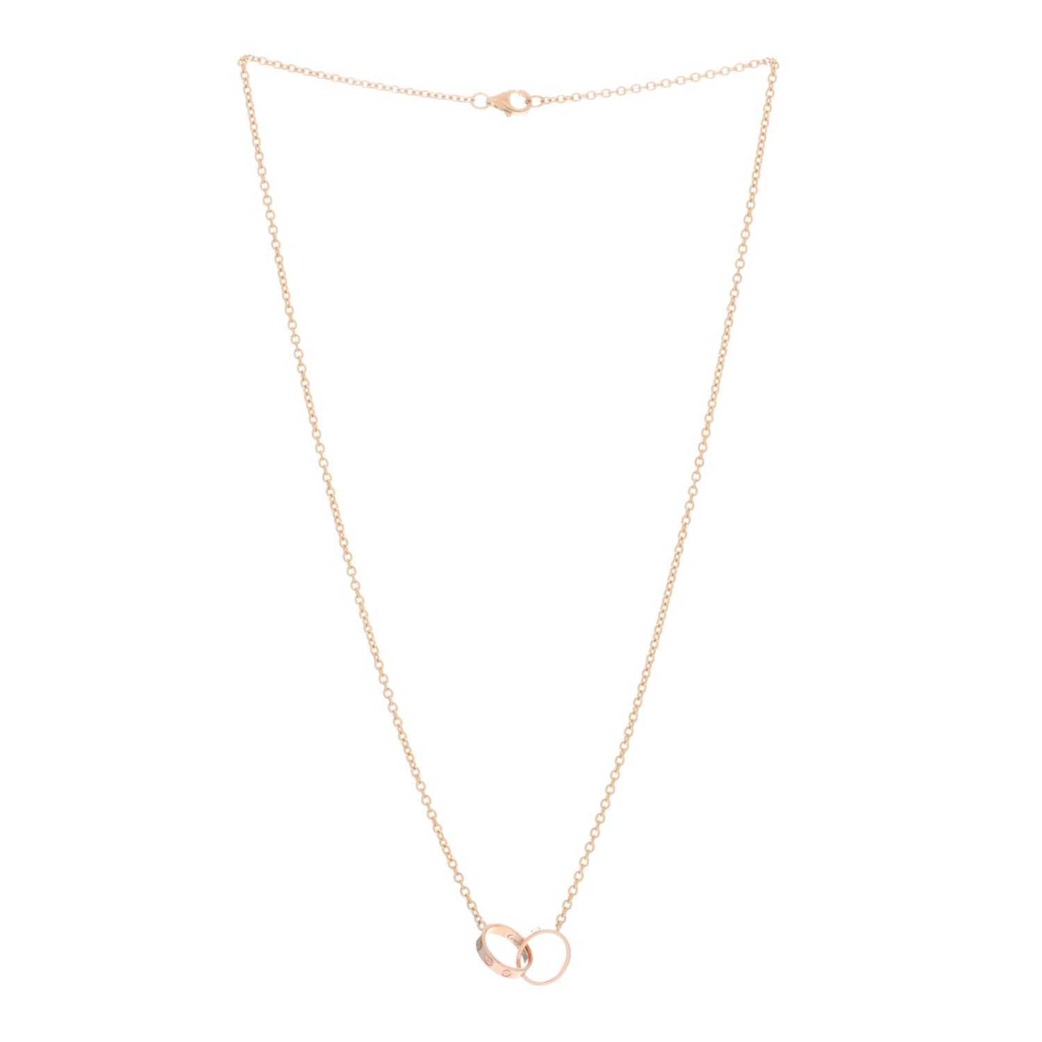 Cartier 18K Pink Gold Interlocking LOVE Necklace 2 of 5