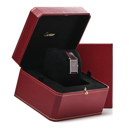 Cartier Stainless Steel Alligator 25mm Tank Must De Cartier Watch Burgundy 5 of 5