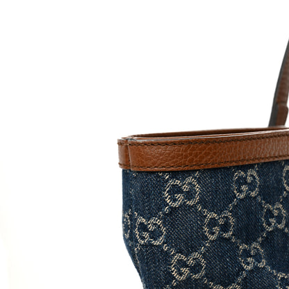 Gucci New Denim GG Monogram Medium Ophidia Shopping Tote Blue Tea Cuir 23 of 27