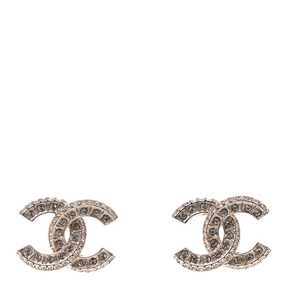 Chanel Crystal Timeless CC Earrings Light Gold 1 of 9