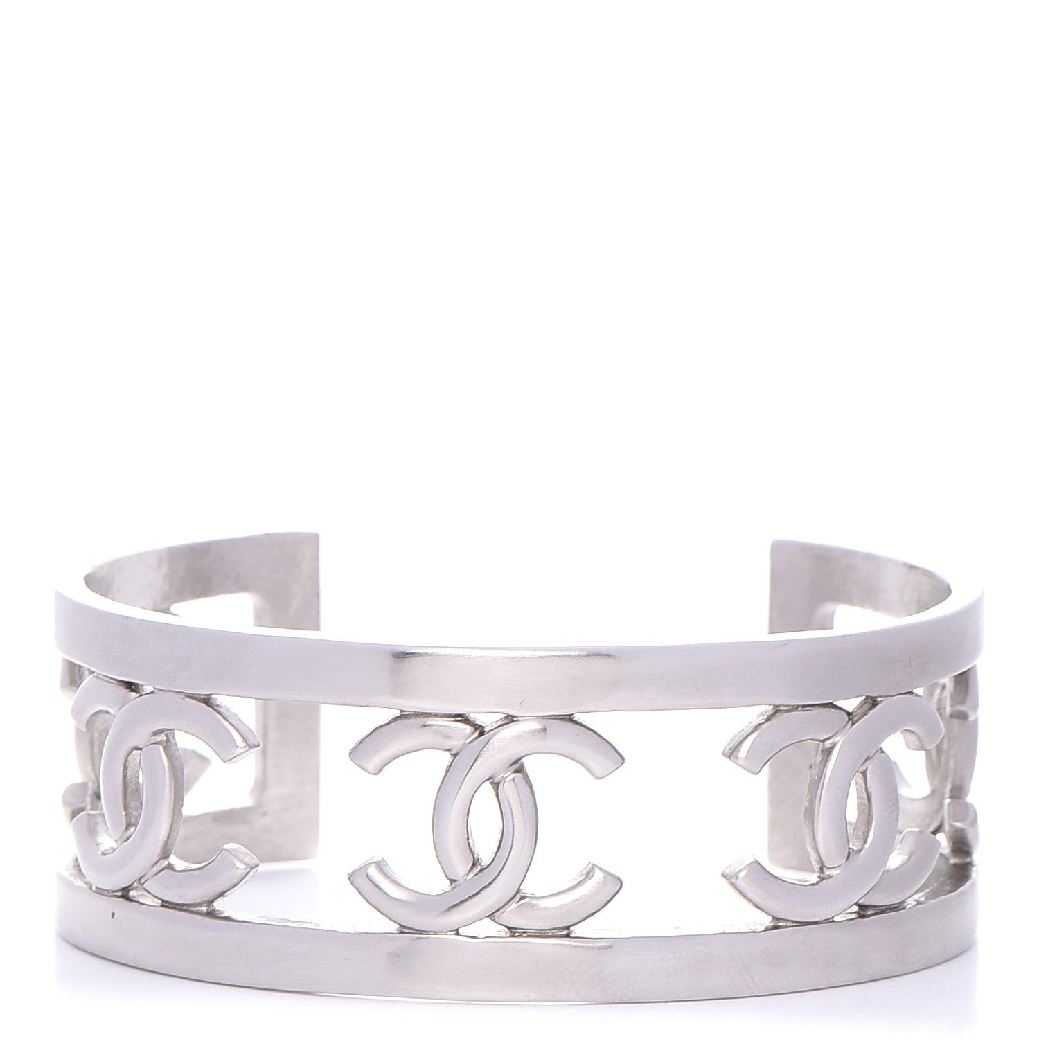 Chanel Metal CC Cuff Silver 1 of 5