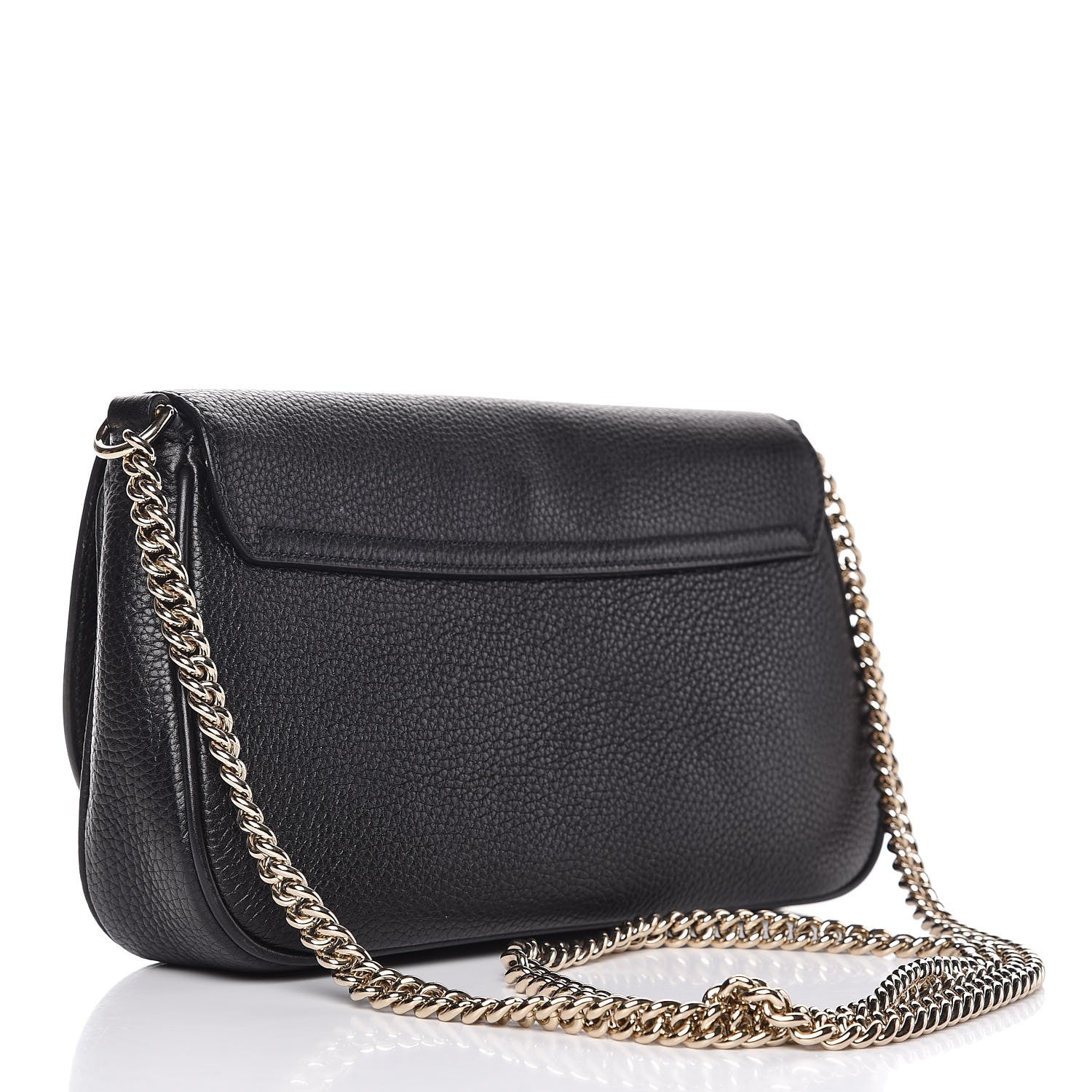 Gucci Pebbled Calfskin Medium Soho Flap Crossbody Black 3 of 9
