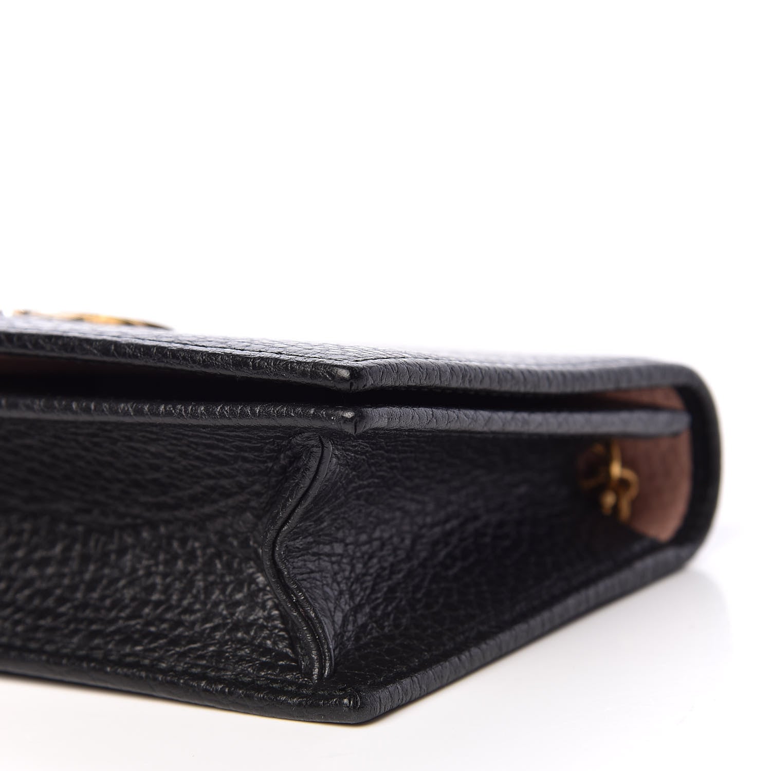 Gucci Calfskin GG Marmont Bow Chain Wallet Black 8 of 10