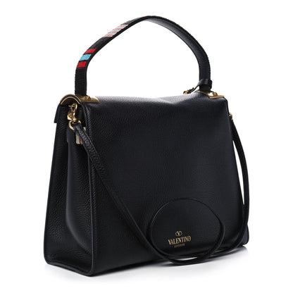Valentino Garavani Pebbled Calfskin Beaded Medium My Rockstud Frame Bag Black 3 of 14