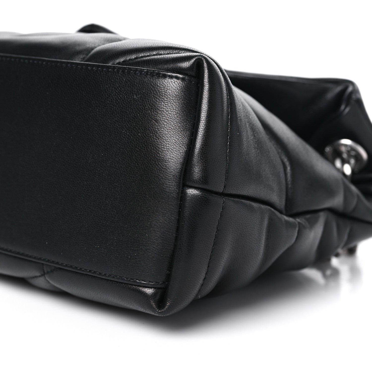 Saint Laurent Lambskin Quilted Small Loulou Puffer Monogram Chain Satchel Black 11 of 11