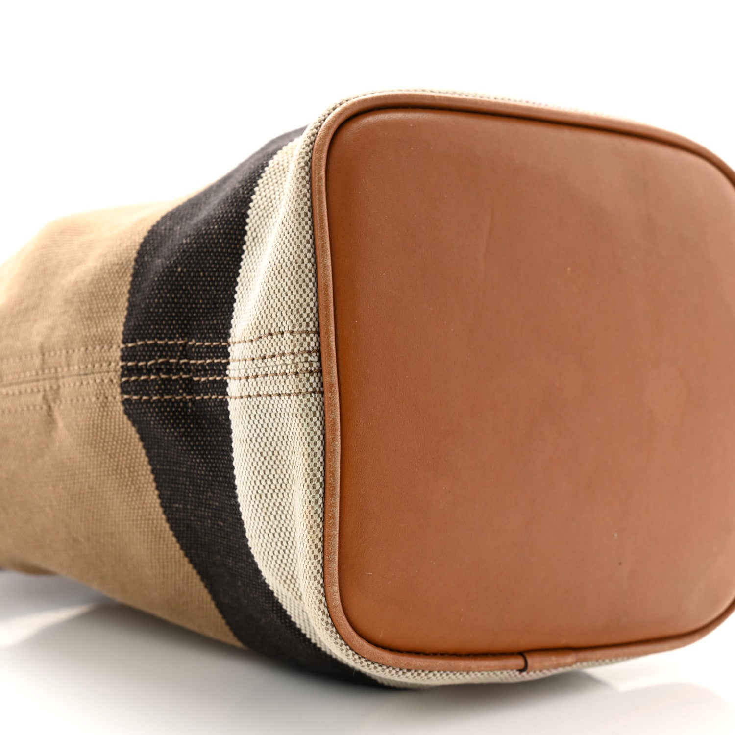 Burberry Canvas Mega Check Mini Ashby Hobo Saddle Brown 9 of 12