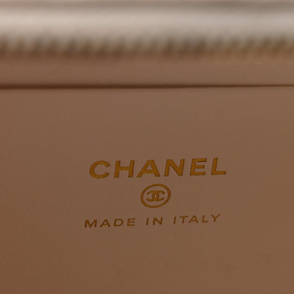 Chanel Caviar Quilted Top Handle Slim Vanity With Chain White 6 of 14