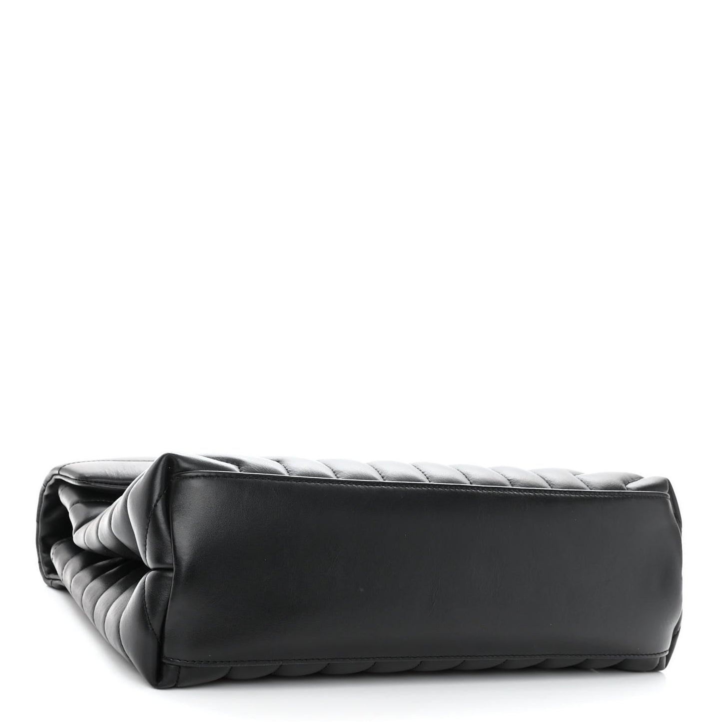 Calfskin Y Quilted Monogram Monochrome Medium Loulou Chain Satchel Black