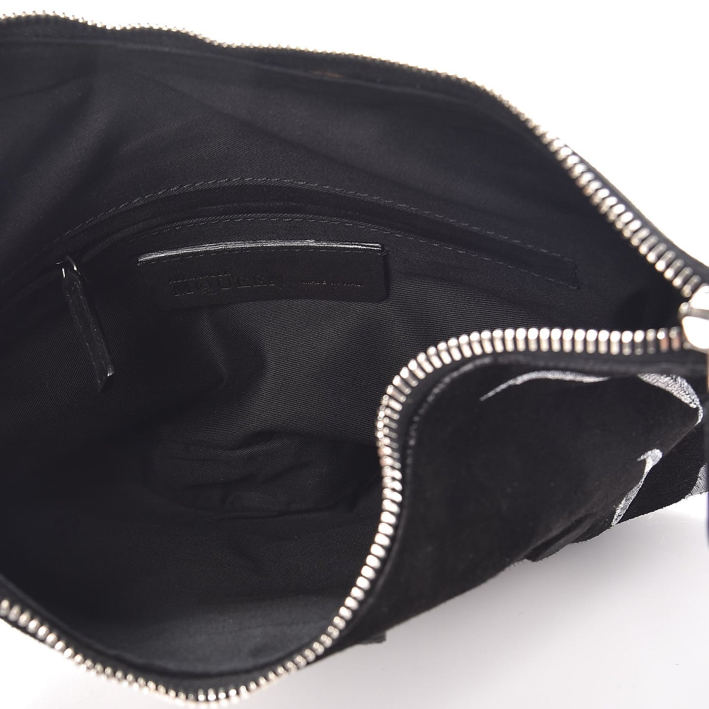 Suede Floral De Manta Clutch Black