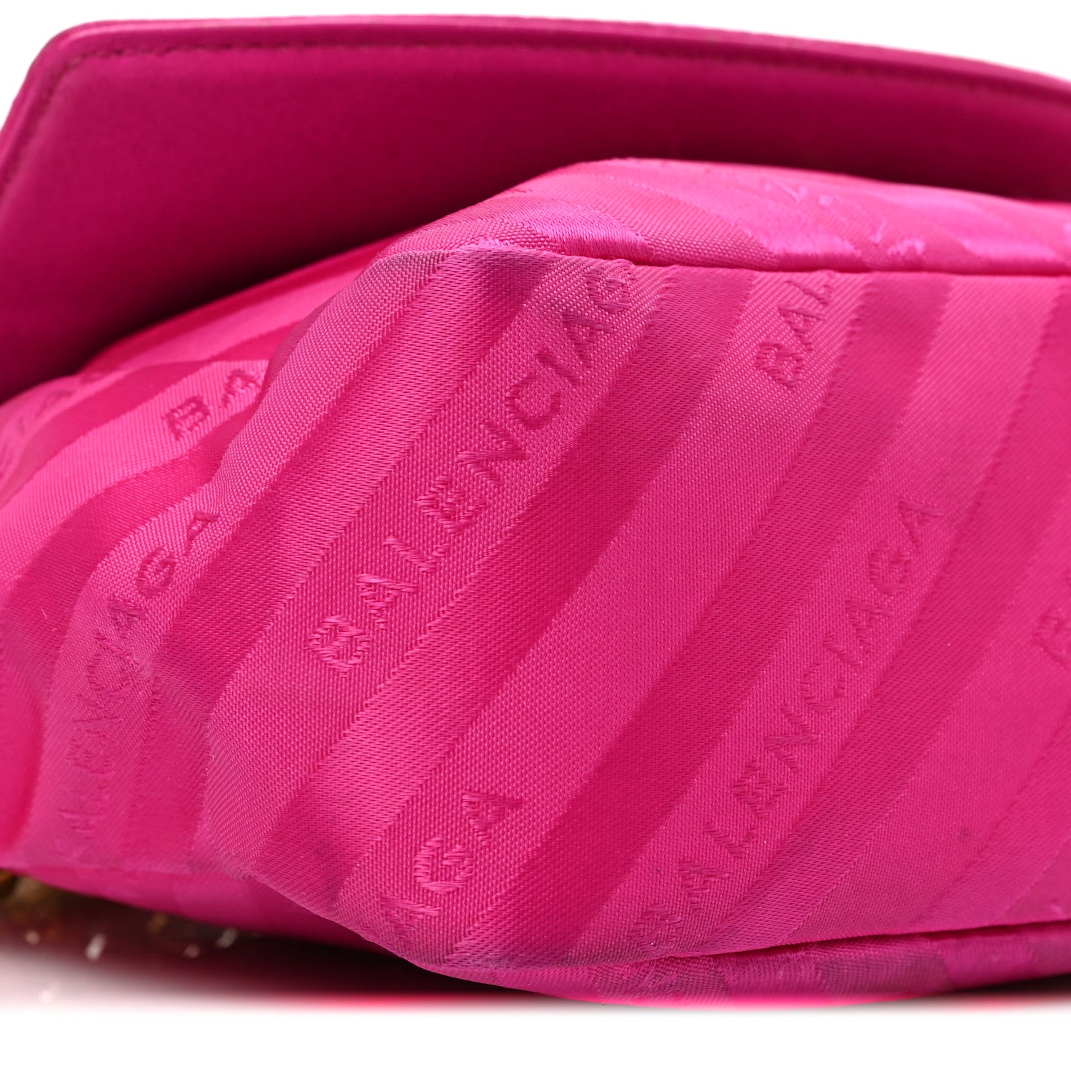 Balenciaga Nylon Jacquard Diagonal Logo S BB Round Shoulder Bag Rose Magenta 9 of 10