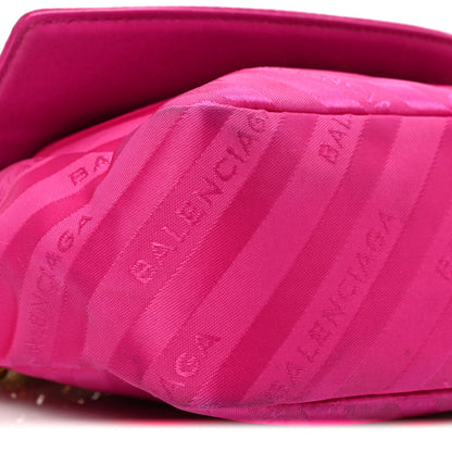 Balenciaga Nylon Jacquard Diagonal Logo S BB Round Shoulder Bag Rose Magenta 9 of 10