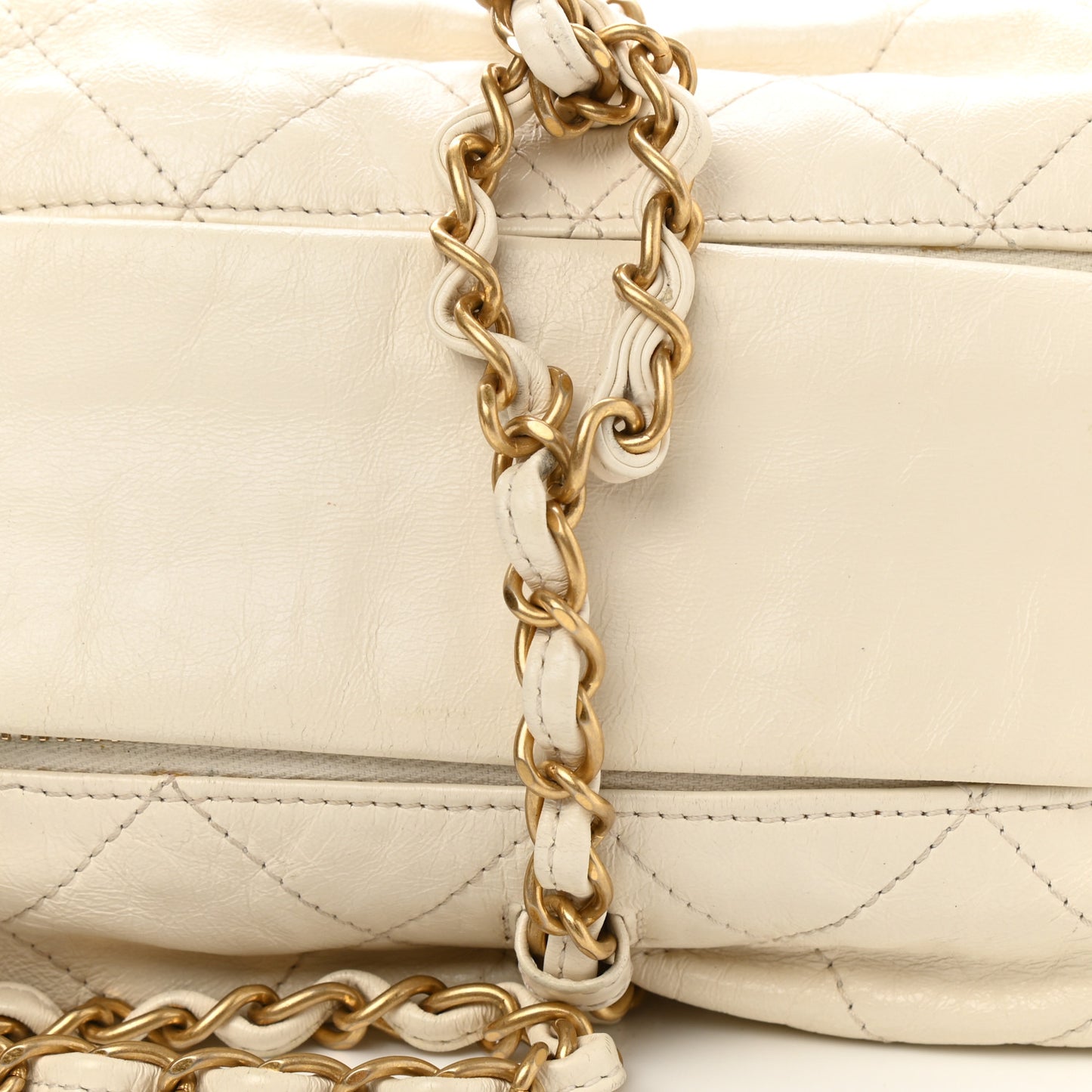 Calfskin Quilted Baluchon White