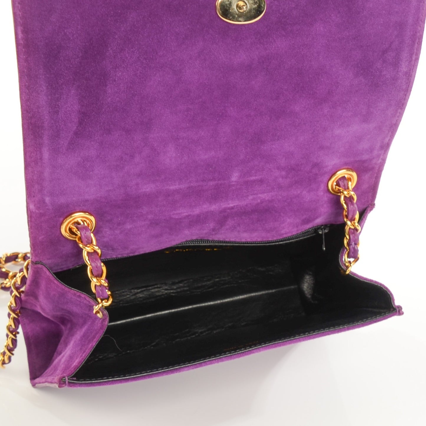 Suede Timeless Mini Flap Purple