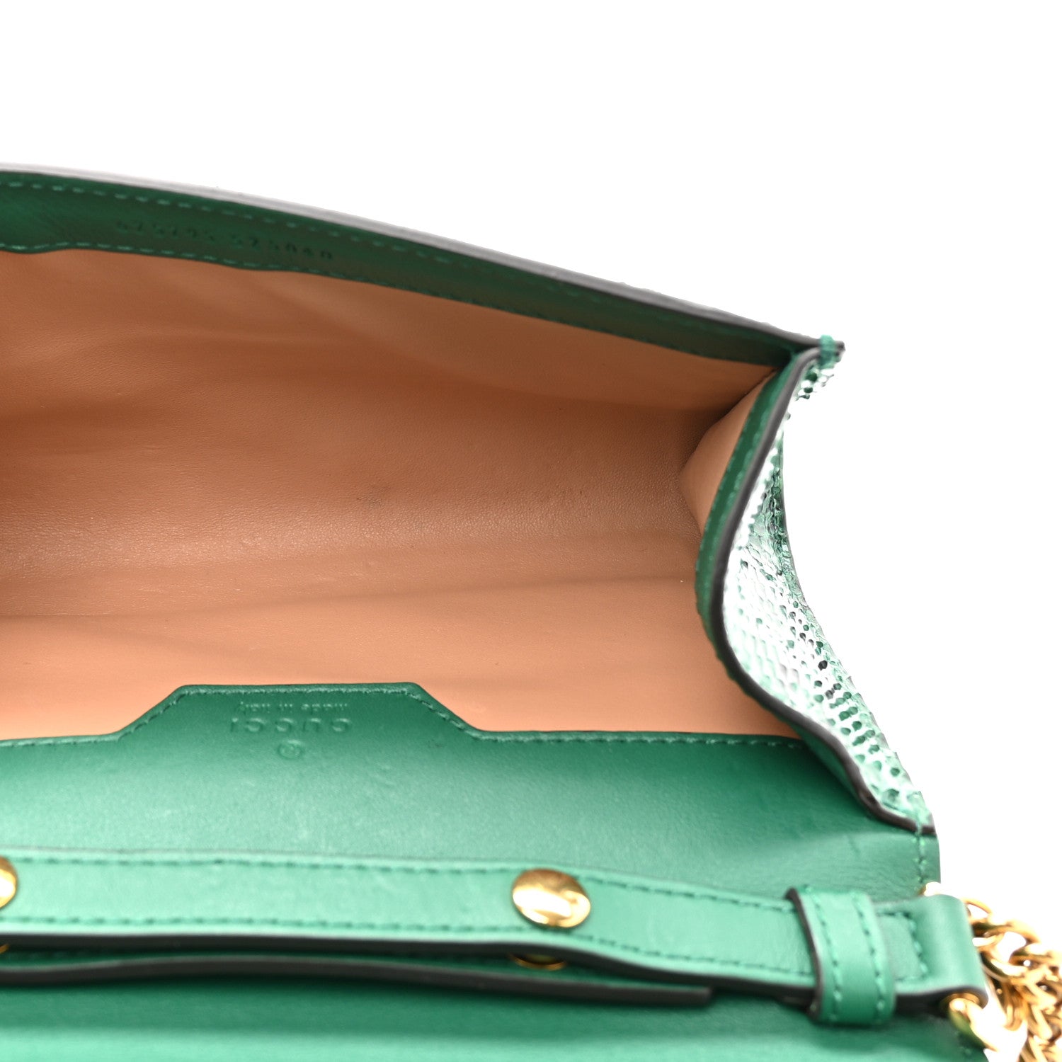 Gucci Snakeskin Mini Diana Bamboo Top Handle Clutch Emerald 5 of 11