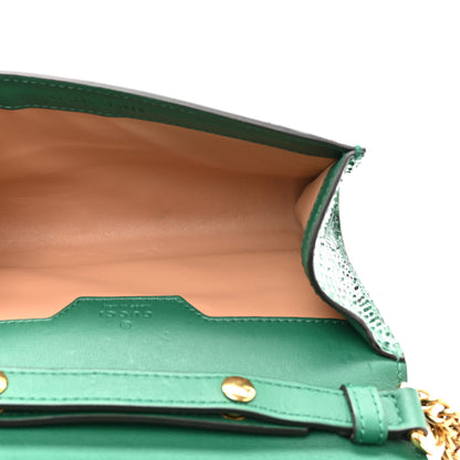 Gucci Snakeskin Mini Diana Bamboo Top Handle Clutch Emerald 5 of 11