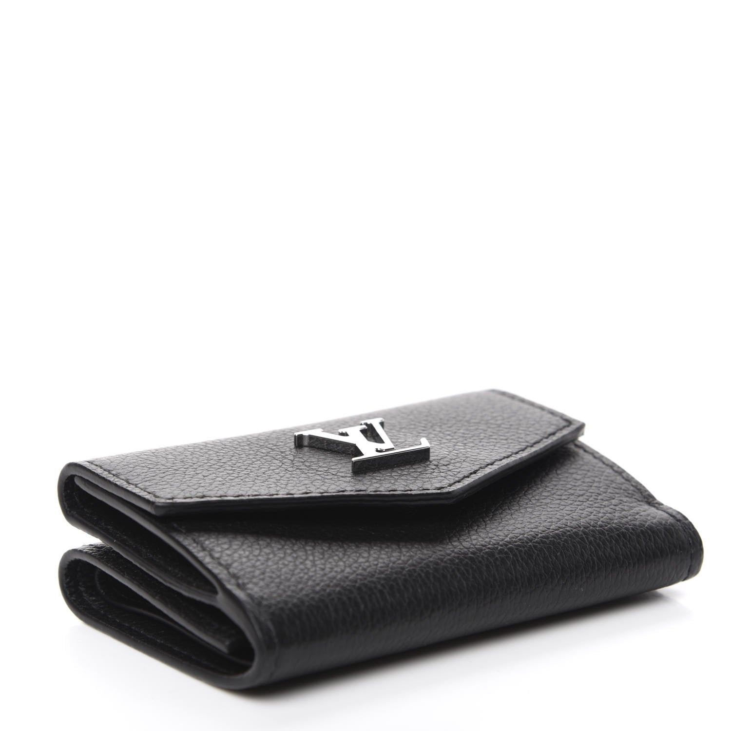 Louis Vuitton Calfskin Lockmini Wallet Black 4 of 6