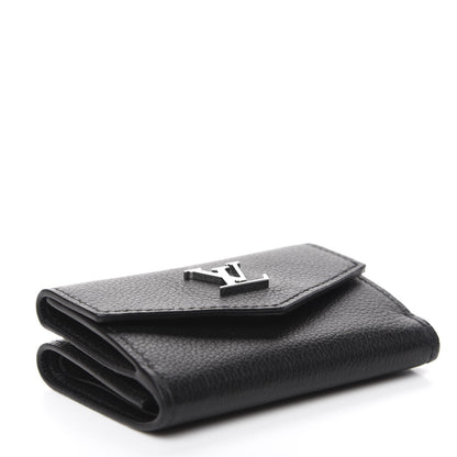 Louis Vuitton Calfskin Lockmini Wallet Black 4 of 6