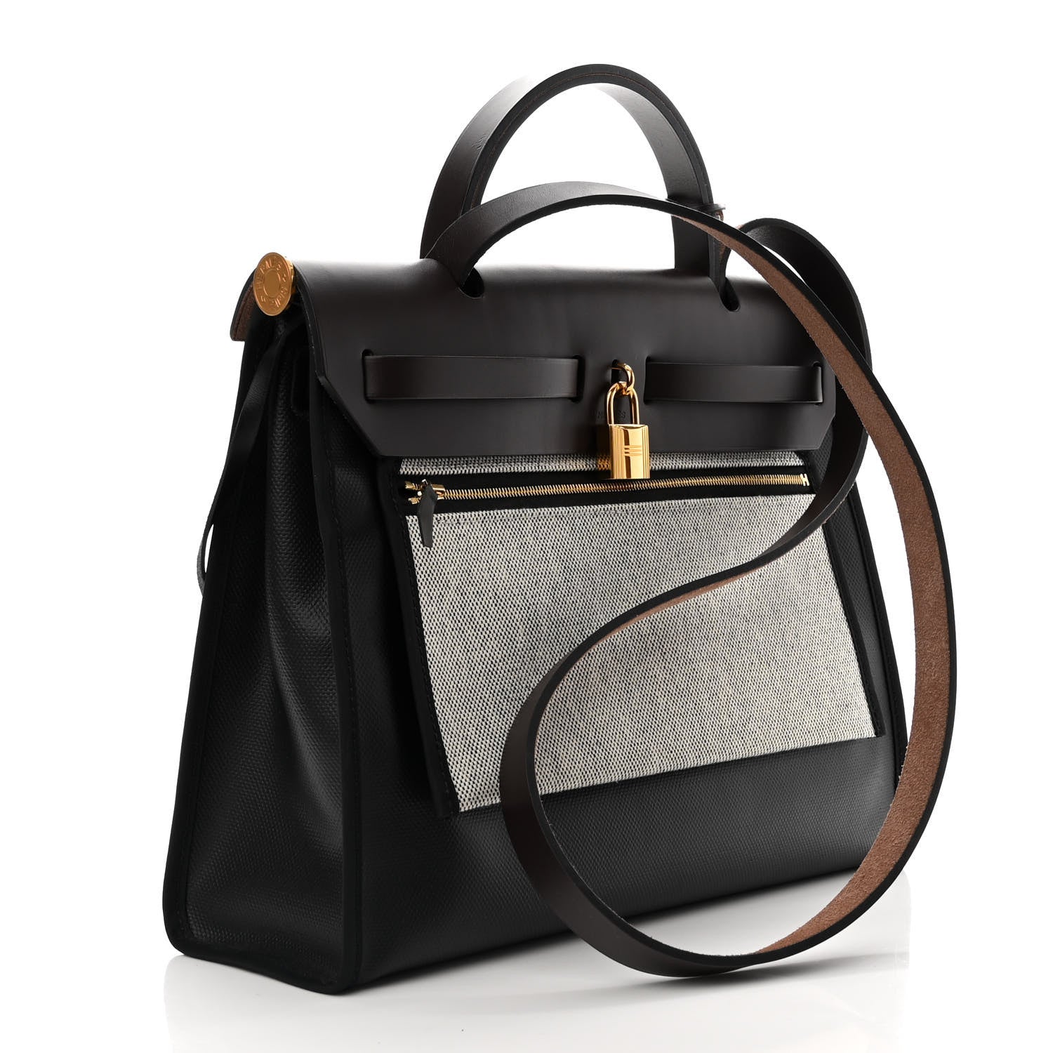 Hermes Toile H Berline Vache Hunter Herbag Zip PM 31 Black Ebene 4 of 11