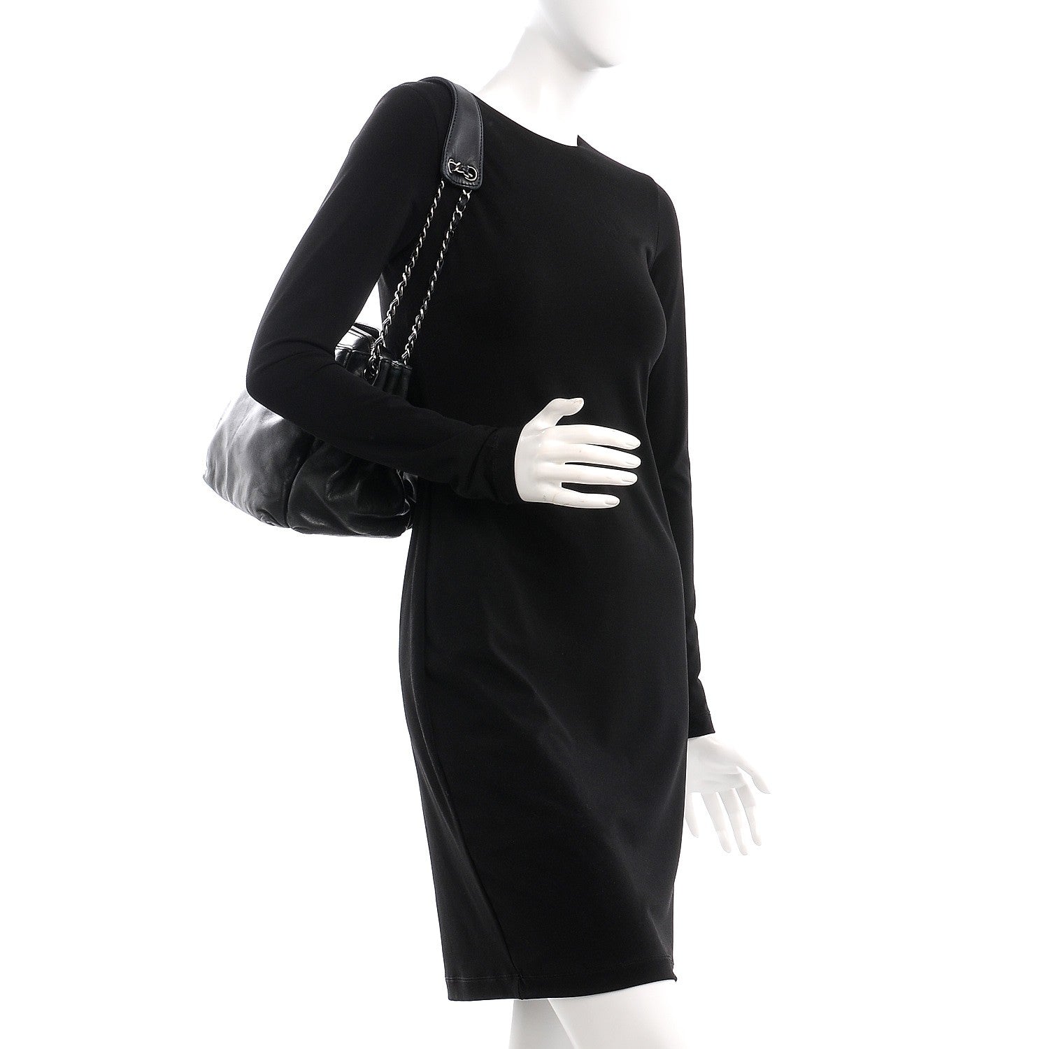Chanel Lambskin Lax Accordion Hobo Black 2 of 14
