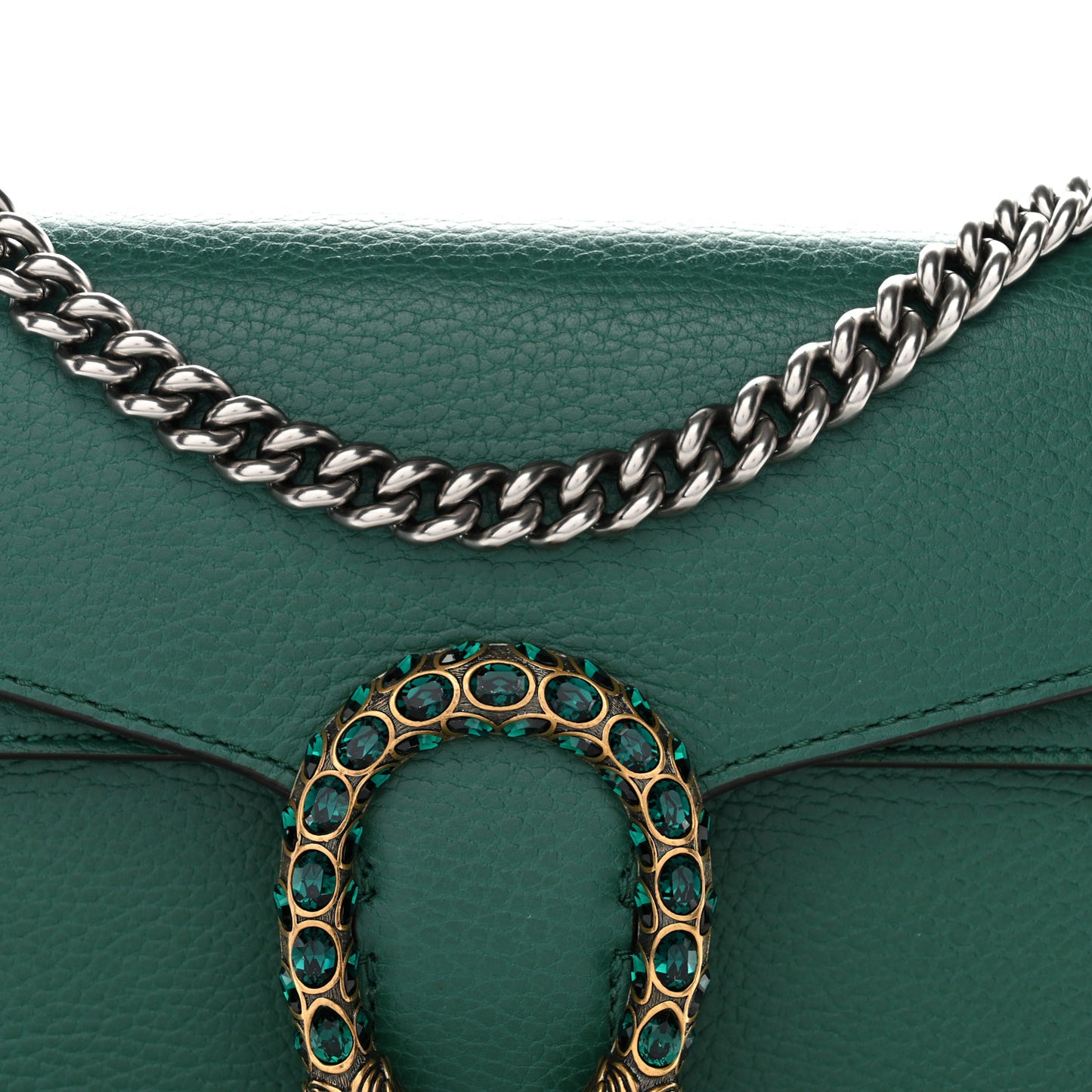 Pebbled Calfskin Small Dionysus Shoulder Bag Emerald