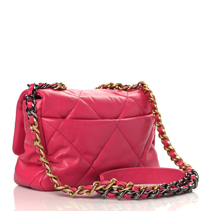 Chanel Lambskin Quilted Medium Chanel 19 Flap Dark Pink 3 of 10